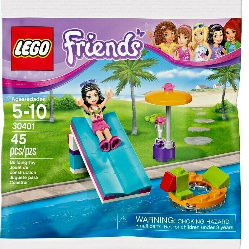 Конструктор ЛЕГО Приятели Водна пързалка 45 части